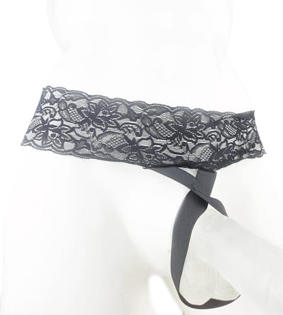 BamBella® Slip open kruis kant voor mannen - XS - strap cock ring doorzichtig Erotische Sexy Lingerie Heren - Zwart mannen ondergoed slip