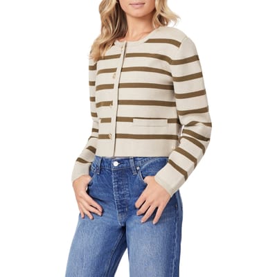 Scotch & Soda Sweater Oatmeal Heather/ Military Olive Stripe Taglia: L | Cardigan Outlet | Donna | Verde