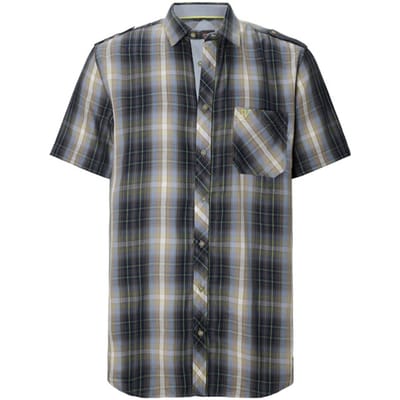 Jan Vanderstorm herren Overhemd Met Korte Mouwen - 41/42 - donkerblauw - Plus Size