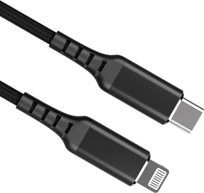 USB C naar Lightning kabel | Laadsnelheid 5V / 3A / 15 watt | USB 2.0 | 480 Mb/s | Male to male | MFI-gecertificeerd | Zwart | 0.5 meter | Allteq