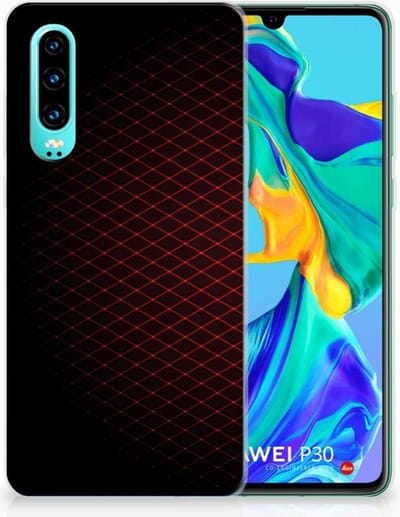 Huawei P30 TPU bumper Geruit Rood