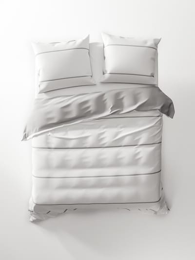 HNL Jason Dekbedovertrek - Eenpersoons - 140x200/220 cm - White/Silver Grey