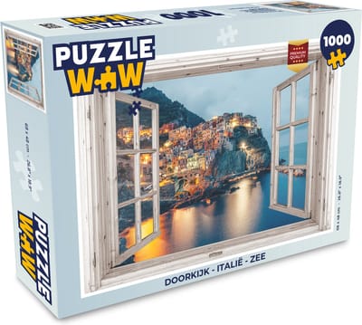 Puzzel Doorkijk - Italië - Zee - Legpuzzel - Puzzel 1000 stukjes volwassenen