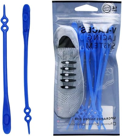 Elastische veters zonder knopen voor kinderen en volwassenen, ideaal voor sneakers, nautisch blauw, één maat, eenvoudig te gebruiken, comfortabel en duurzaam