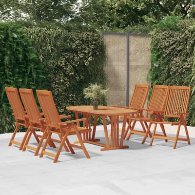 vidaXL - 7-delige - Tuinset - massief - eucalyptushout