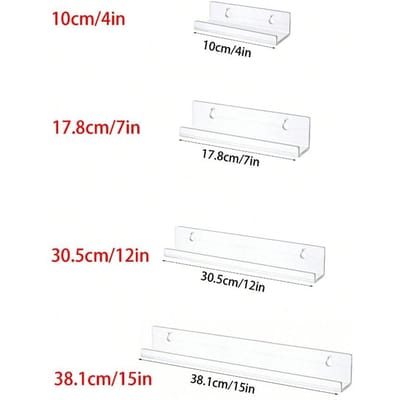 Transparant Zwart Vinyl Plaat Wandmontage Displayrek, Acryl Wandmontage LP Houder met Bevestigingsmateriaal, Nagellak Opbergorganisator 10cm/4in 1pc transparant