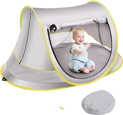AHD® Campingbedje Met Matras - Campingbedje - Reisbedje - Reisbedje Baby - Grijs - 65cm x 45cm x 100cm