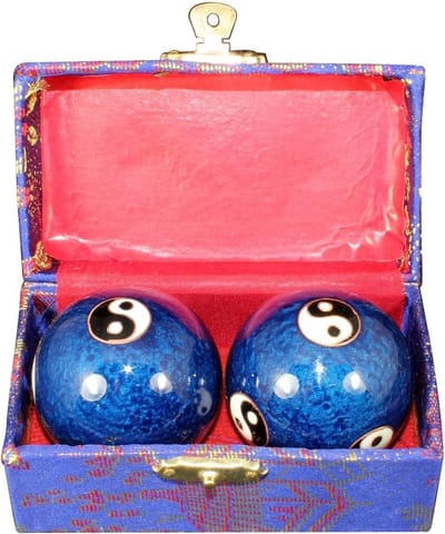 Baoding Ballen - Meditatie Ballen Hand - Handsterkte Verbeteren - Met Klokkenspel - 47 mm diameter - Blauw