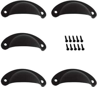 Komgreep Zwart - 5 Stuks - 8 cm - Meubelknop & Deurknop - Metaal - Handvat Voor Lades en Kast