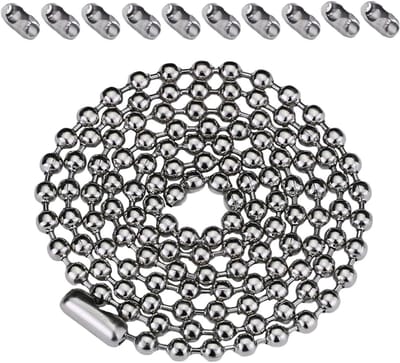 3 Meter IJzeren Parelketting Rol met 10 Gespen - Decoratief en Verlengbaar