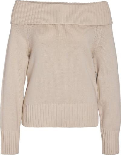 Noisy may Trui Nmlima L/s Off Shoulder Knit Fwd 27031461 Oatmeal Dames Maat - M