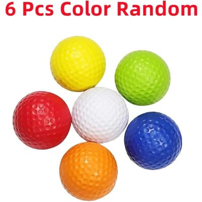 6 Pièces Balles de Pratique de Golf Balles Molles en PU Jouet Balle de Pratique d'Intérieur Exercice Sportif Balles en Mousse de Salle Éponges Balles de Golf d'Extérieur yellow