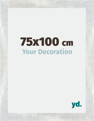 Your Decoration - Fotolijst 75x100 cm - MDF - Zilver Glanzend Vintage - Mura