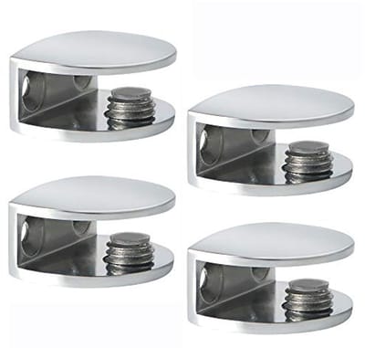 Glazen Hengslijsten voor Wandmontage - Stevige RVS Steun voor Glazen Planken - 8-10MM Dikte - Set van 4