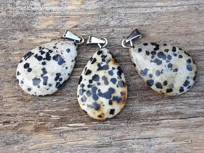 Edelsteen Jaspis dalmatiër druppel hanger