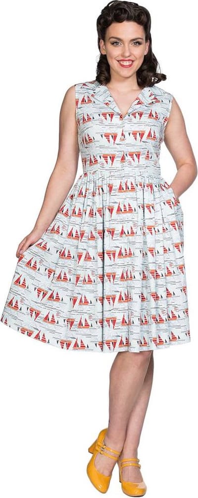 Dancing Days - SAIL AWAY COLLAR Korte jurk - 2XL - Blauw