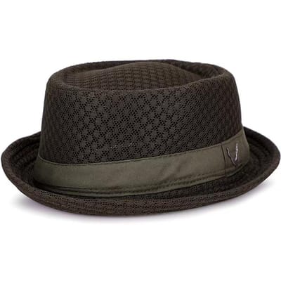 Nieuwe Ademende Hoed Engeland Mesh Platte Strohoed Retro Engeland Jazz Opvouwbare Zonnehoeden Panama Casual Feestpetten Fedora 56-58cm groen