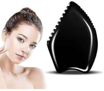 Daity 1 stuk Gua Sha Gezichtsmassage Tool van Bian Stone – Traditionele Lichaams- en Gezichtsmassage, Lymfatische Drainage en Gezichtscontour Tool, Nieuwe Upgraded Unieke Tandrand