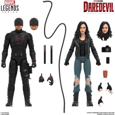 Marvel Legends Series Daredevil: Born Again Daredevil & Jessica Jones, 2 Collectible 15 cm Action Figures