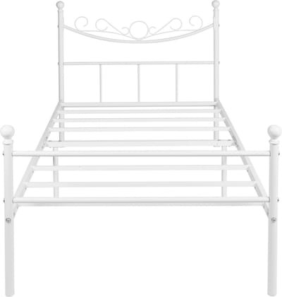 Happyment Metalen bedframe - 2 persoons twijfelaar - 140 x 200cm - Incl. lattenbodem - Wit