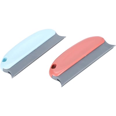 2 STUKS Multifunctionele Huisdierhaarverwijderingsreinigingsborstel Ergonomisch voor Katten Honden Universeel pink