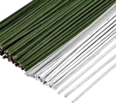 Bloemistendraad - Knutseldraad - Bloemen Schikken - Papier Omwikkeld - 40 cm 1 mm - Wit Groen