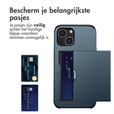 imoshion Hoesje met Pasjeshouder - Geschikt voor Apple iPhone 14 - Donkerblauw