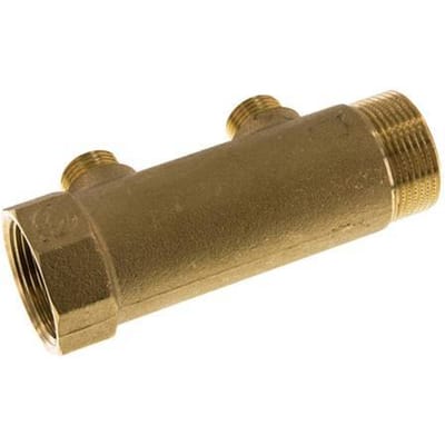G 1 1/4'' x 2xG 1/2'' F/M/M Messing Verdeelstang 10 Bar - FLM-FMM-B-114G-012G-2M