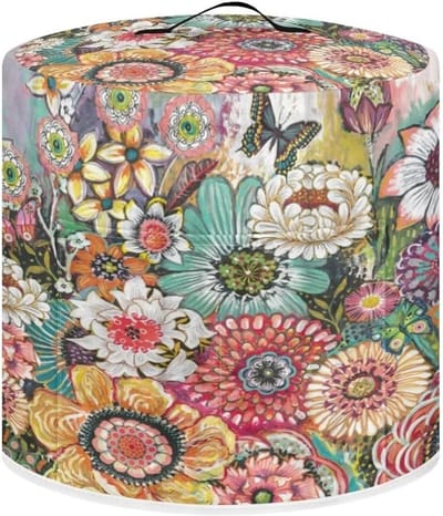 Apparaathoes - Beschermhoes Keukenapparaten - Apparaten Beschermen - Met Opbergvak - 8 Liter - Bloemenprint Roze