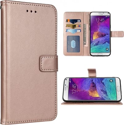 Portemonnee Book Case Hoesje Geschikt voor: Samsung Galaxy Note 4 - goud