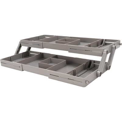 2-Laags Sieradenlade Organizer Verstelbare Verdelers Opbergdoos voor Make-up Cosmetica Sieraden
