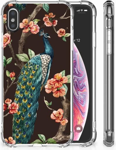 Apple iPhone X | Xs Case Anti-shock Pauw met Bloemen