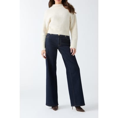 GUESS Denise Crop Sweater Pale Pearl Multi Taglia: L | Maglioni a maglia Outlet | Donna | Bianco