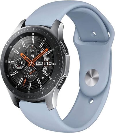 By Qubix - Geschikt voor Garmin bandje - Geschikt voor Garmin Vivoactive 4 / 4L - Rubberen sportband - Lichtblauw - Smartwatch bandje 22mm