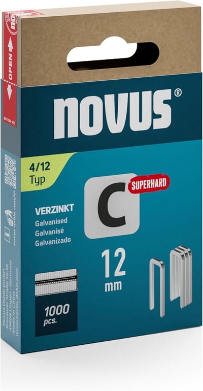 Smalle rugklemmen 12 mm Superhard 1000 Stuks Type 4/12 Nietjes voor Profielhout en Panelen
