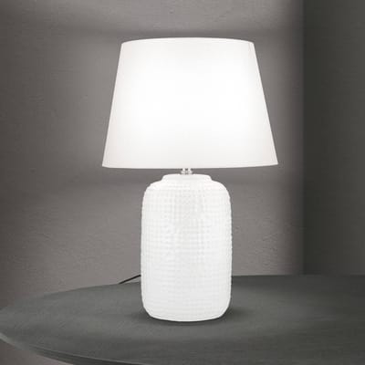 ORION Coral tafellamp, wit, hoogte 51 cm, keramiek/linnen