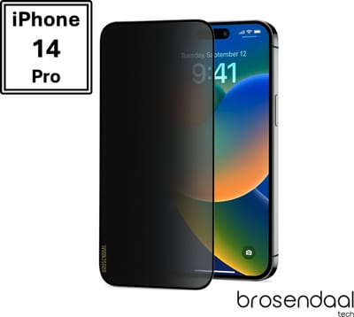 Brosendaal Privacy Screenprotector geschikt voor iPhone 14 Pro – Mat Privacy Glass – Anti Reflectie – Kras- en Valbestendig