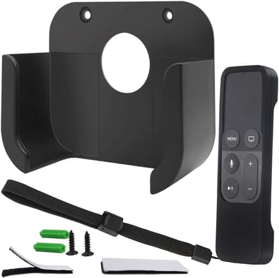 Allecto - Wandmontagebeugel voor Apple TV 4/4K - Kabels en draden verbergen - Zwart - Beschermhoes voor Siri afstandsbediening - Makkelijk te insta...