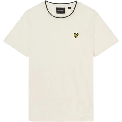 Lyle & Scott T-shirt met getipte kraag en krijt
