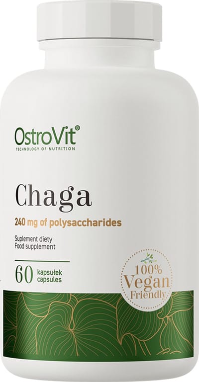 Supplementen - Chaga - Chaga-paddenstoel - 40% polysachariden - VEGE 60 capsules - Laboratorium getest kwaliteit! - OstroVit