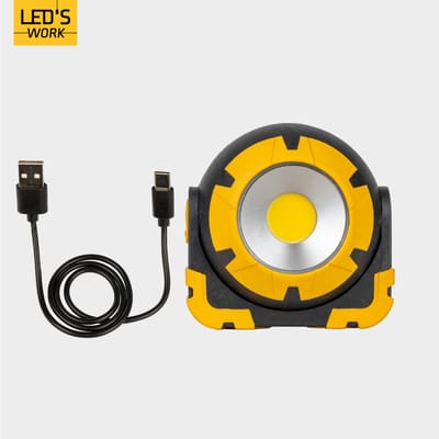 LED's Work Oplaadbare LED Looplamp - Werkt draadloos op accu - 10 x 10 cm - Werklamp - Looplampen - Loop lamp - Looplampje - Bouwlamp - Werklampen