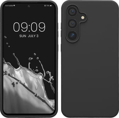kwmobile telefoonhoesje geschikt voor Samsung Galaxy S24 FE - Hoesje met siliconen coating - Smartphone case in donkergrijs