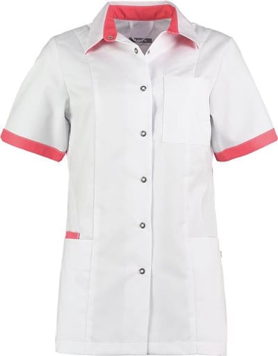 Haen / Bellyclare Dames Zorgjas Fijke Wit / Orient Pink Maat XS