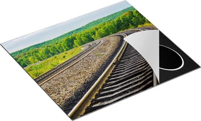 Chefcare Inductie Beschermer Rails Spoorwegen in een Bocht - 60x50 cm - Afdekplaat Inductie - Kookplaat Beschermer - Inductie Mat