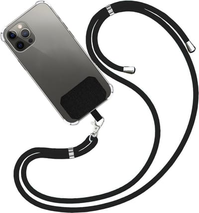 Telefoonkoord Universeel Telefoon Koord Telefoonketting Verstelbaar Telefoonkoorden 150 cm - Zwart
