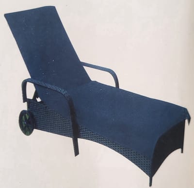 Kussenbeschermer donkerblauw voor ligbed 80x200 100% katoen - ligbedhanddoek blauw