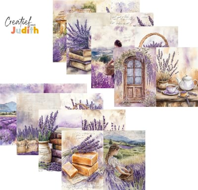 Bullet Journal papier A4 - 15 vellen - Lavendel - Planner Agenda - Scrapbook papier - Paars - bloemen - Scrapbook - Deco Papier - volwassenen en kinderen