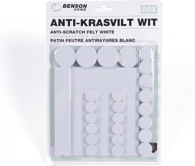 Benson Antikrasvilt - Wit - Diverse maten - 80 stuks - Sterk klevend