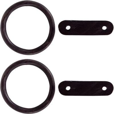 Rubberen ringen + leren riemen voor veiligheidsbeugels BR Equitation