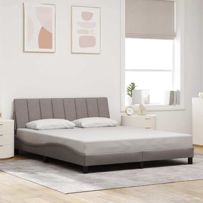 vidaXL - Bedframe - zonder - matras - "Hanko" - stof - taupe - 160x200 - cm